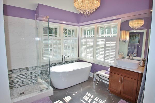 Brighten Your Purple Bathroom with Natural Light