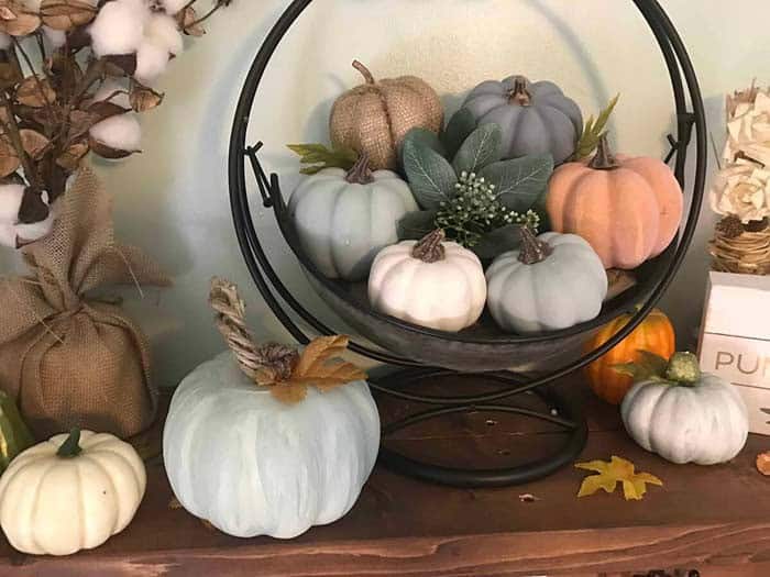 Be Bold with Textured Fall Pumpkin Centerpiece