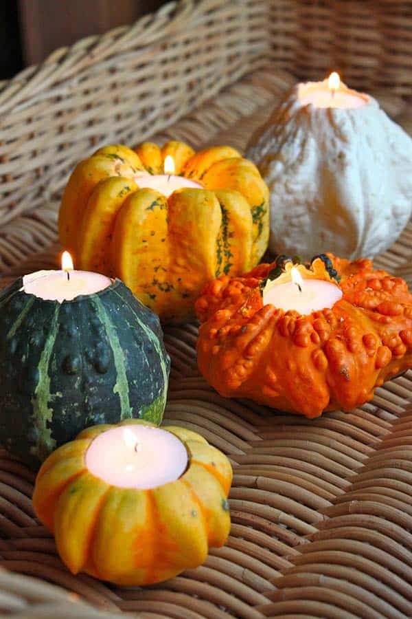 Bring Autumnal Magic with Squash Candle Luminaries