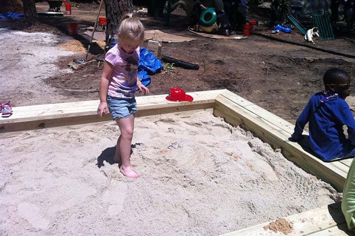 Classic Wood Sided Sandbox