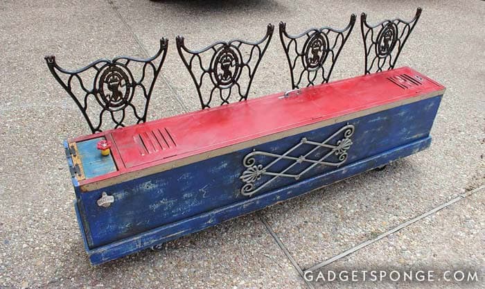 Repurposed Locker Storage Bench