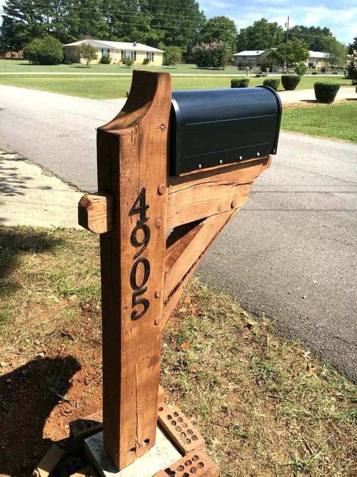 Classic Mailbox Post From Reclaimed Lumber