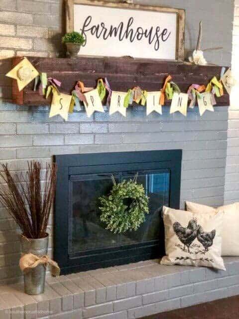 Fabric Scrap Spring Garland