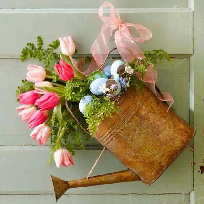 Repurpose A Vintage Watering Can With Flowers