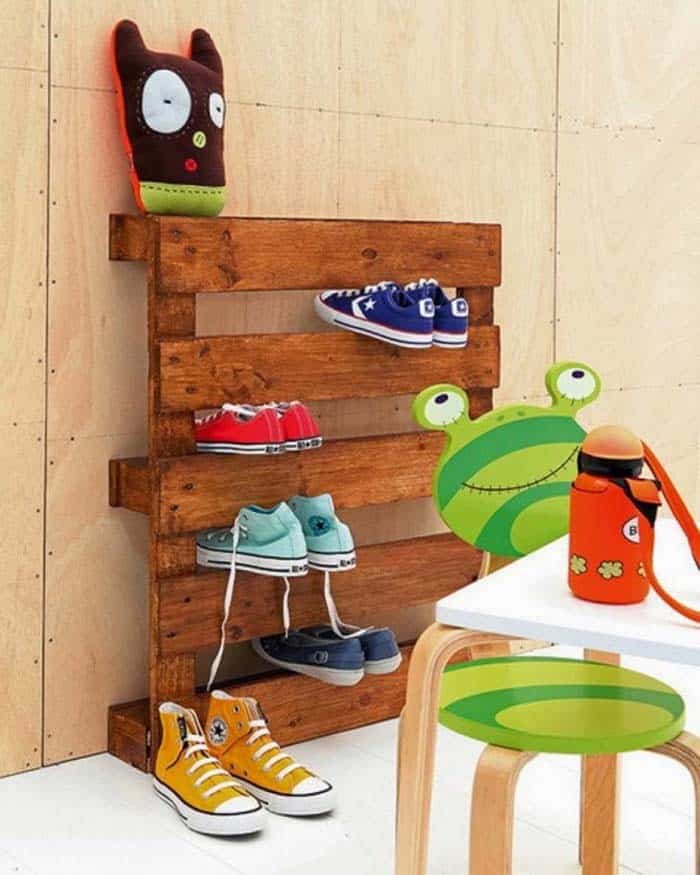 Repurpose an Old Pallet into a Rustic Shoe Rack