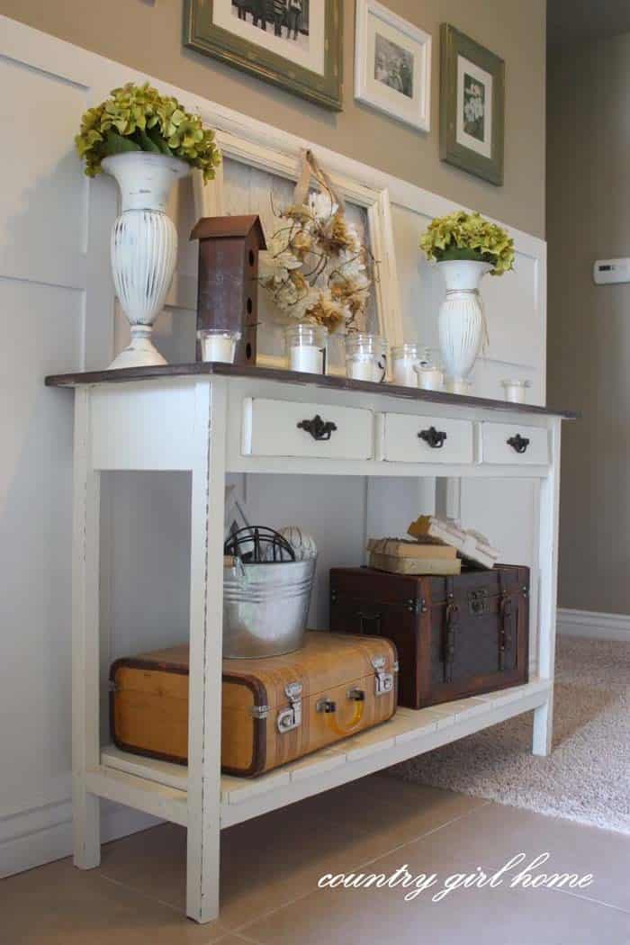 Handcrafted Entryway Table with Low Level Storage