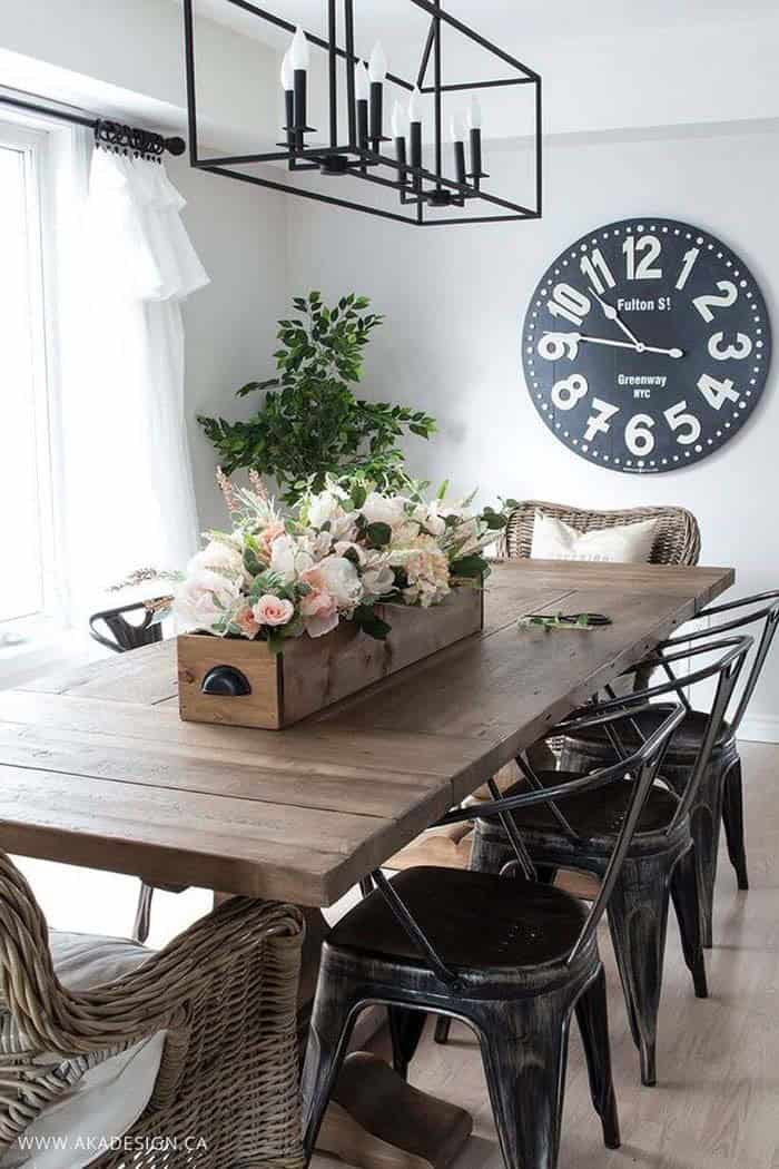 Industrial Farmhouse Fusion Dining Space