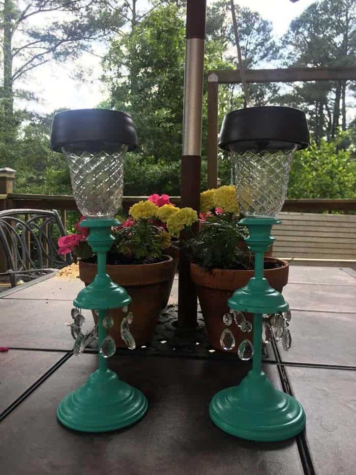 Transform Old Candle Holders with Solar Lights