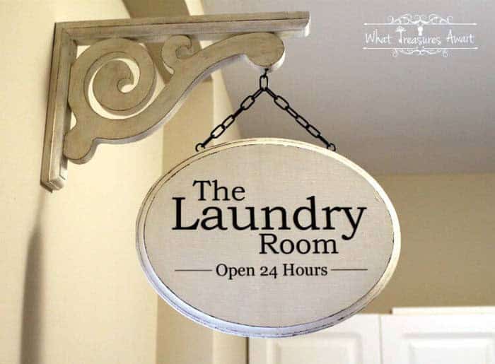 Stylish Sign for the Laundry Room from Thrift Shop Finds