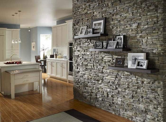 Transitional Wall In Stone Lining