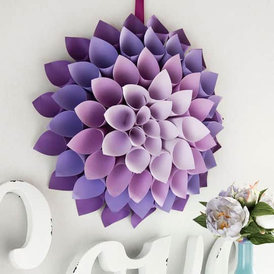 Add a Splash of Color with a Dahlia Paper Wreath