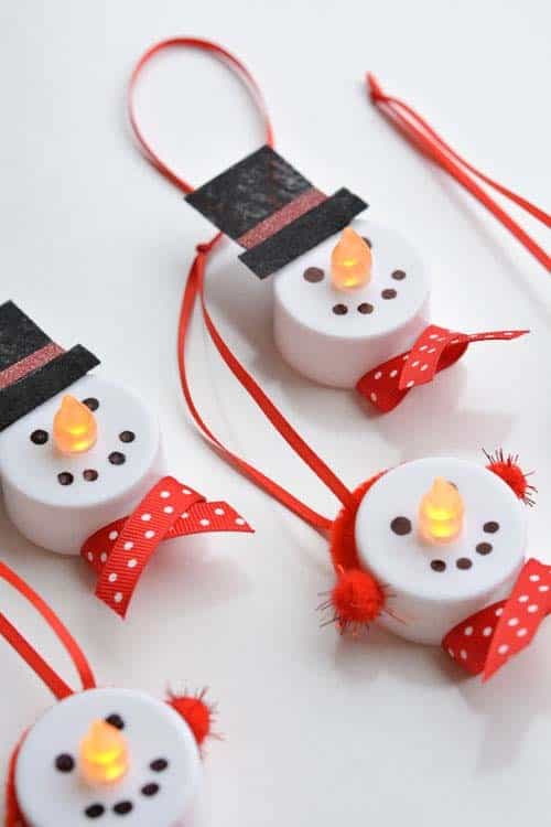 Adorable Snowman Tea Light Decorations