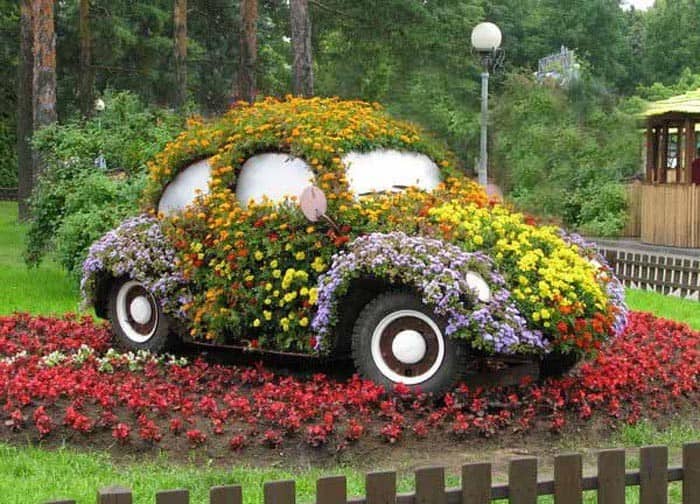 Bring Timeless Elegance with a VW Beetle Flower Planter