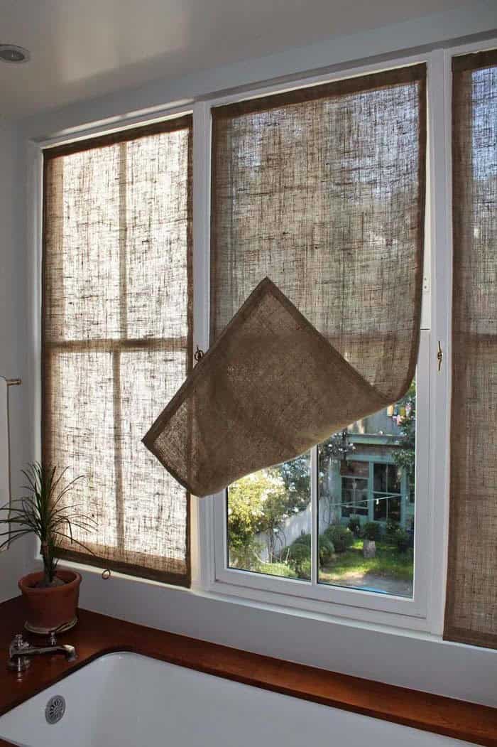 Full Burlap Curtains With Holdbacks