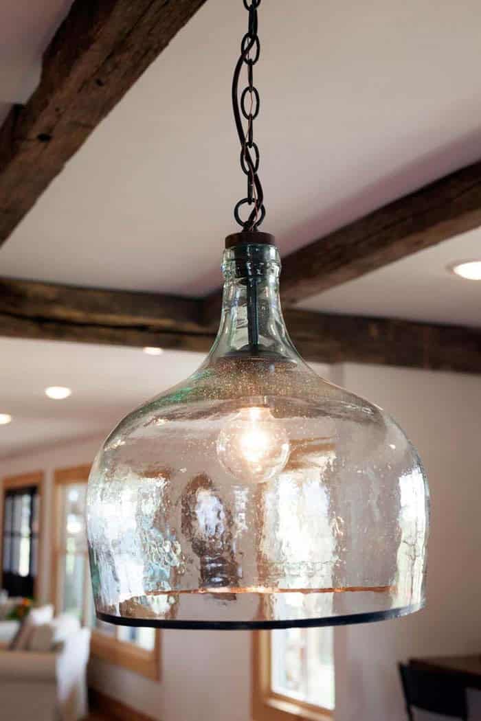 Glass Bottle Shade Pendant Lamp