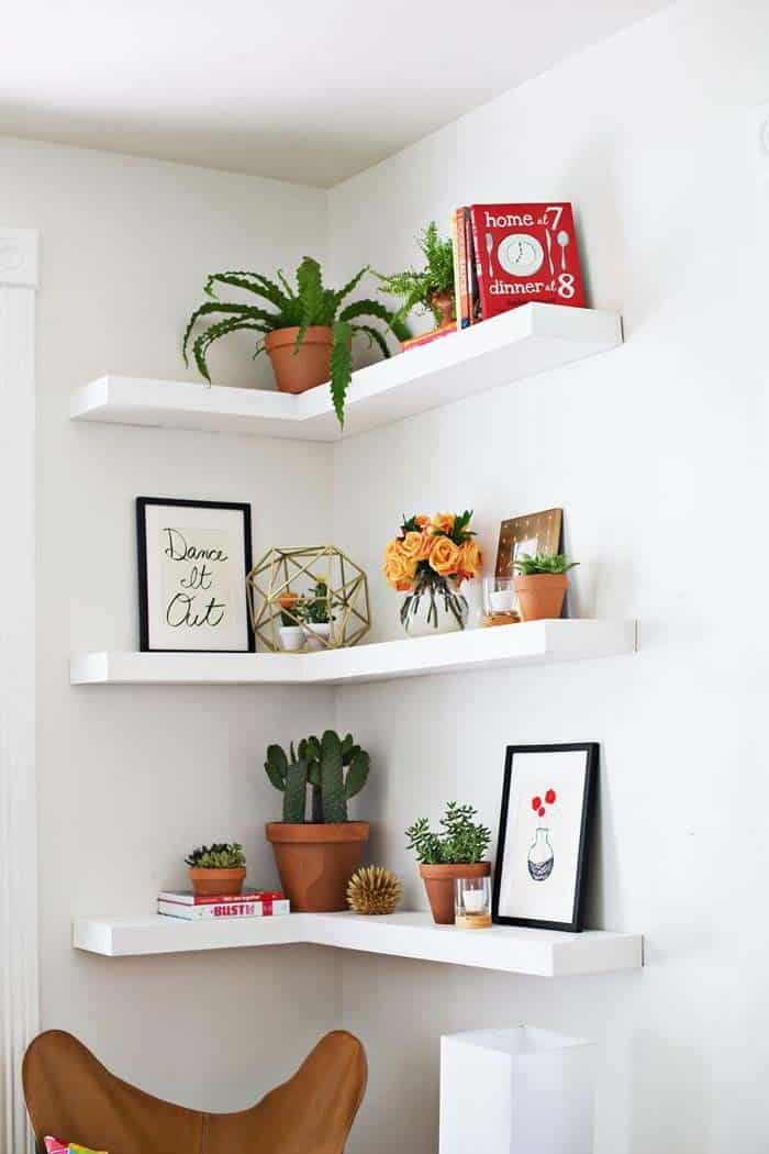 Fit Corner Floating Shelves with ‘L’ Shape