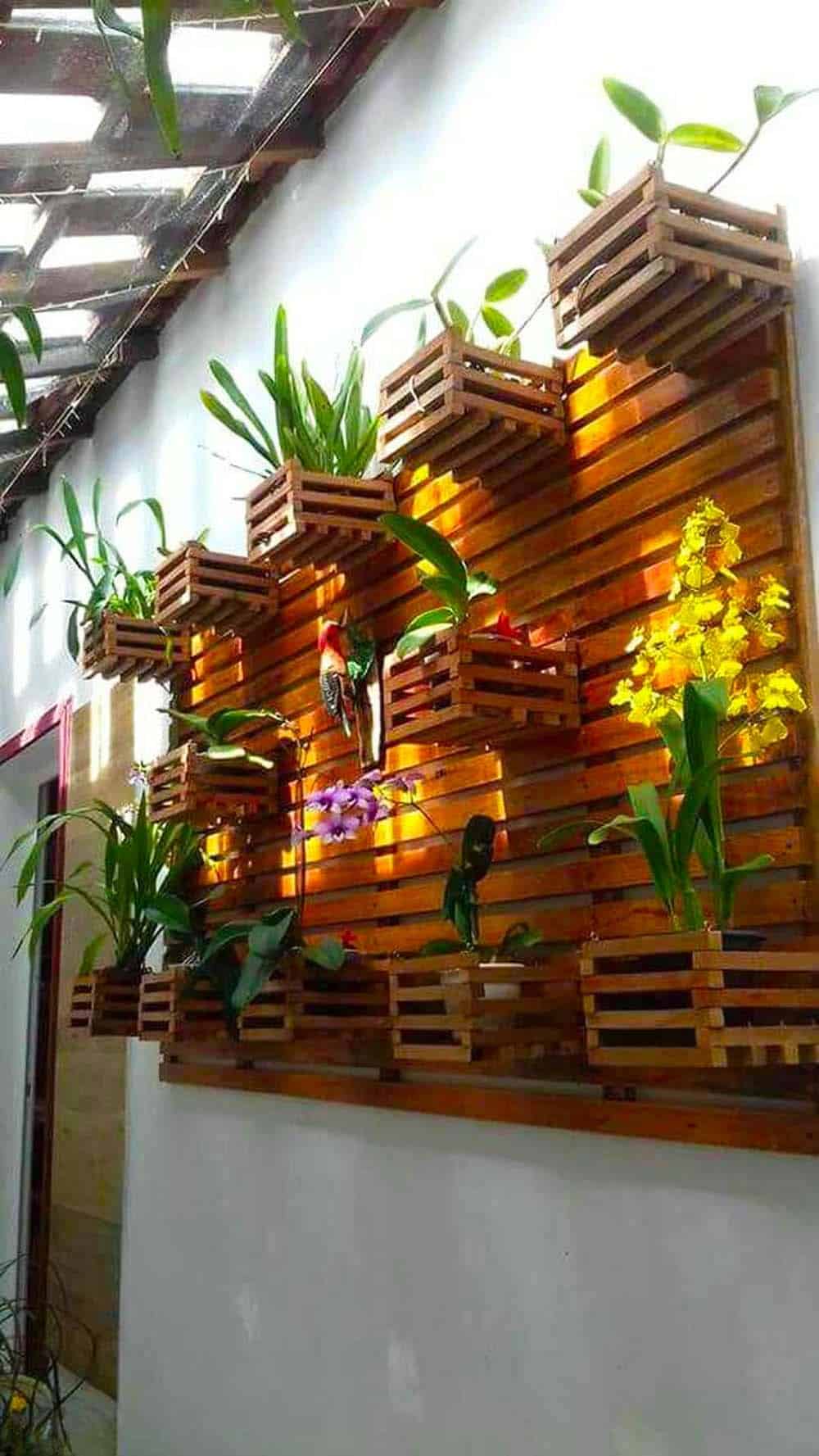 Wooden Planter Wall