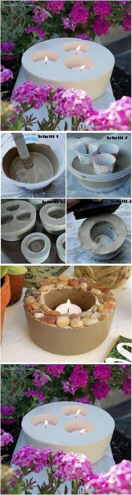 Make Unique Candle Holders with Heated Concrete Molds