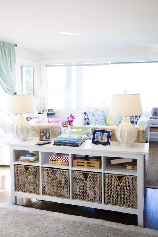 Declutter Your Home with a Stylish Cubby-Style Sofa Table