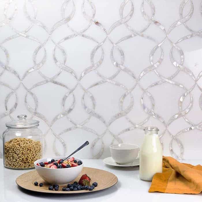 Marble and Mother of Pearl Mosaic Tile