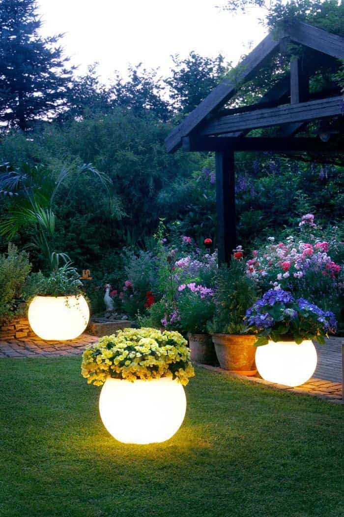 Glowing Flower Garden Planters