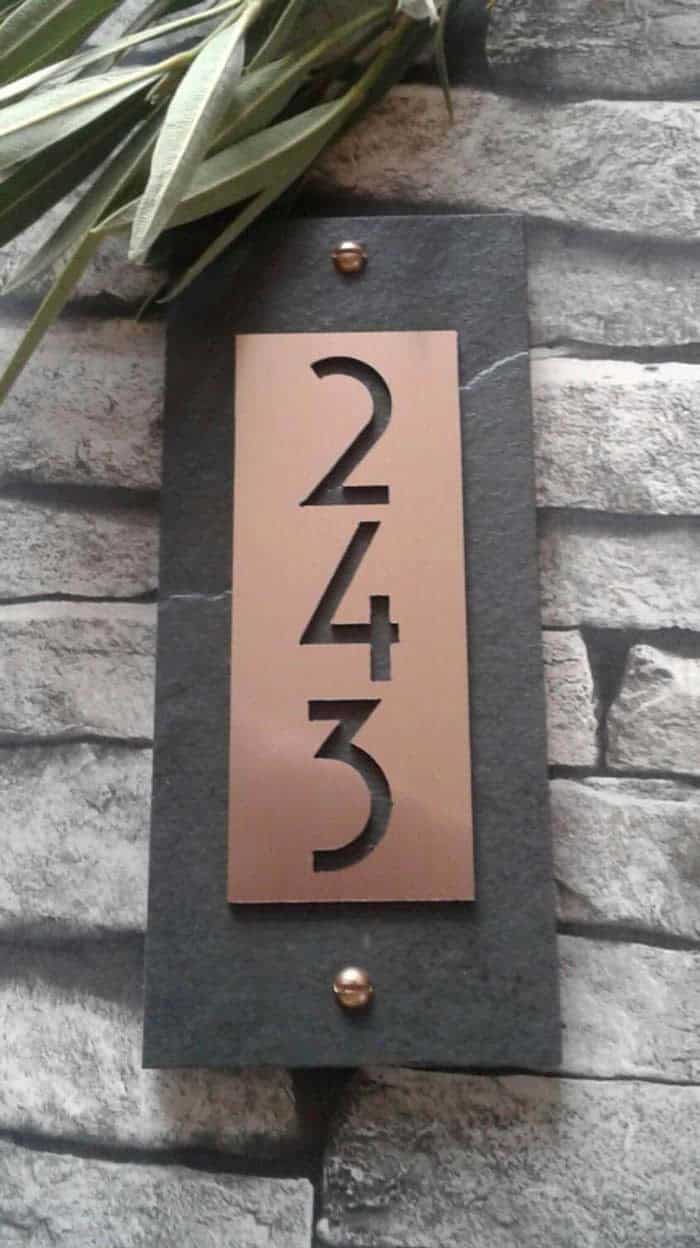 Elegant Laser-Cut Numbers Sign