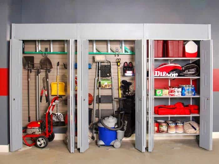 Make the Most of Corners in Your Garage with Built-In Closets