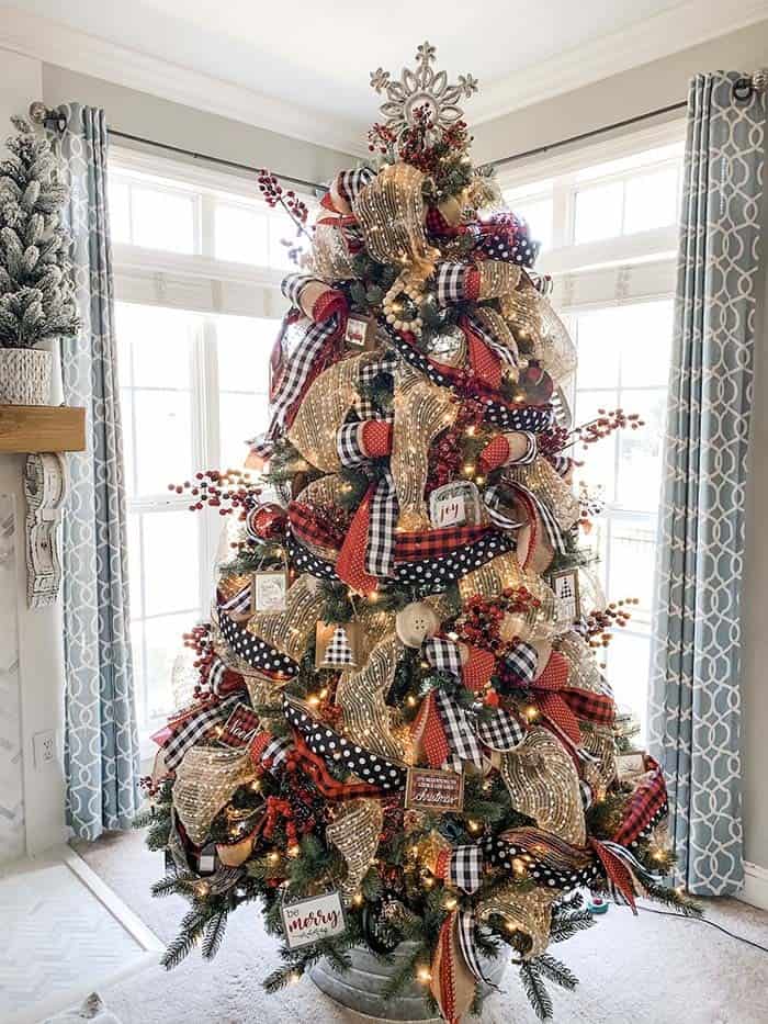 Give Your Tree a Rustic Look with Buffalo Check Ribbon