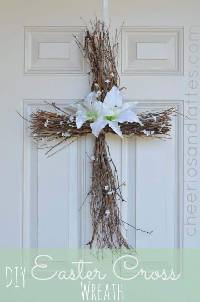 Add a Rustic Easter Twig Cross to Your Front Door