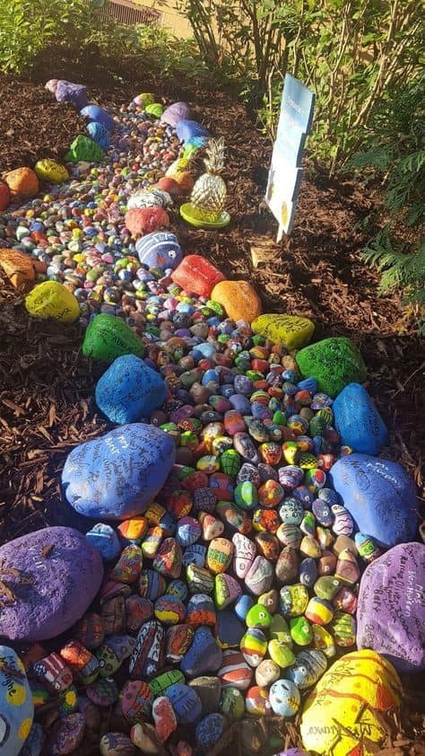 Artistic River Rock Garden Edge