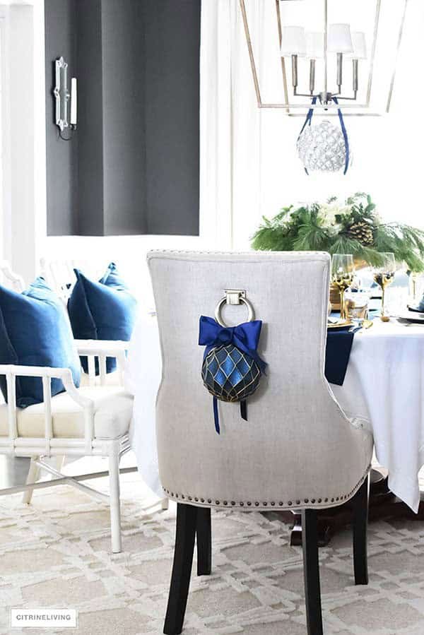 Bring Festive Cheer with Hanging Blue Chair Ornaments