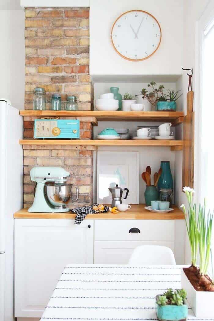 Pops Of Color On Open Shelving