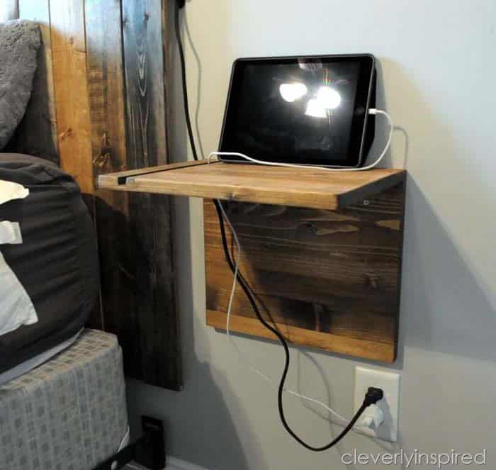 Floating Shelf Lifts Nightstand off the Floor