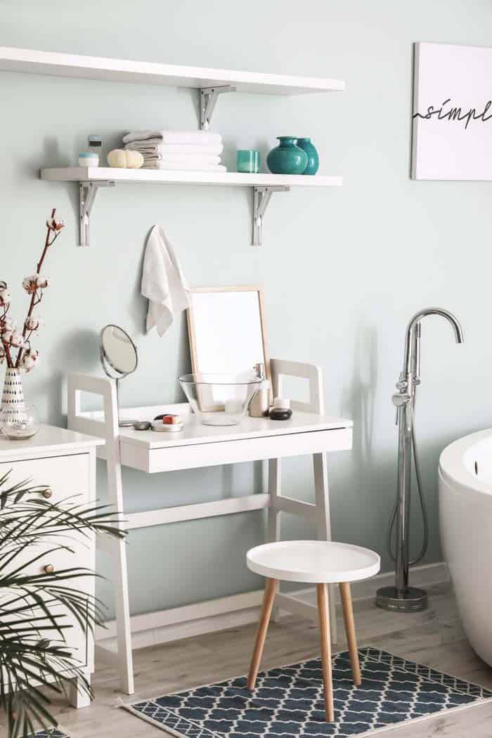 A Small Moveable Vanity Maximizes Space