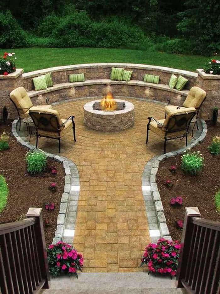 Enhance Your Landscape with Stylish Built-In Fire Pit Seats