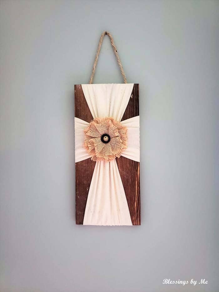 Add Intrigue to Your Wall with a Wooden Fabric Cross