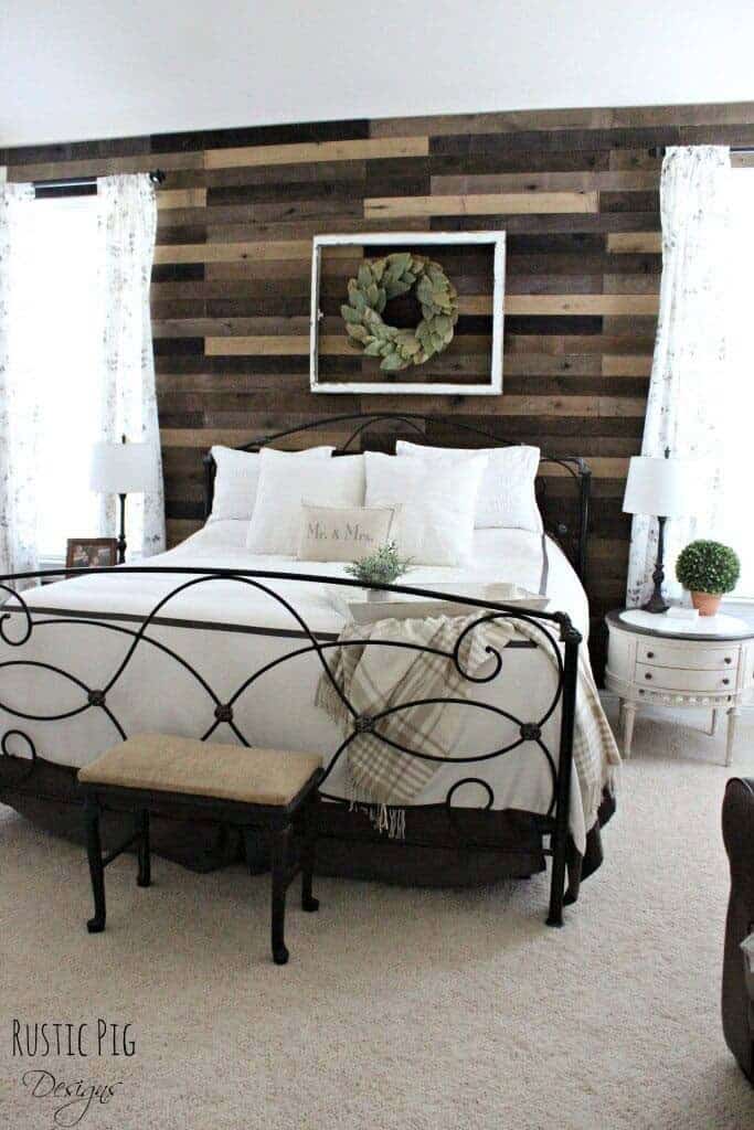 Wood Accent Wall With Stained Slats