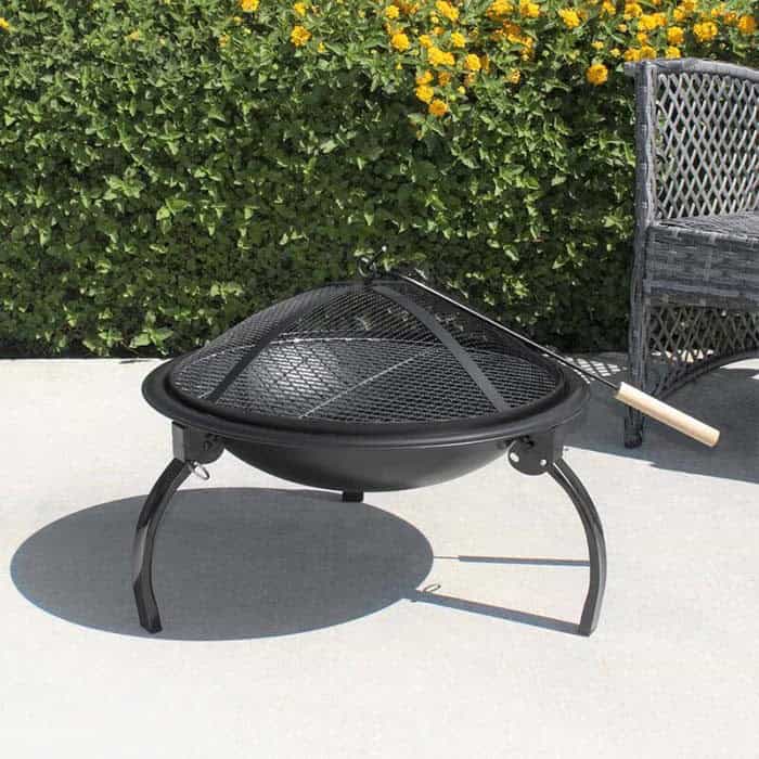 Valentine 15.75” H x 23” W Steel Wood Burning Outdoor Fire Pit with Lid