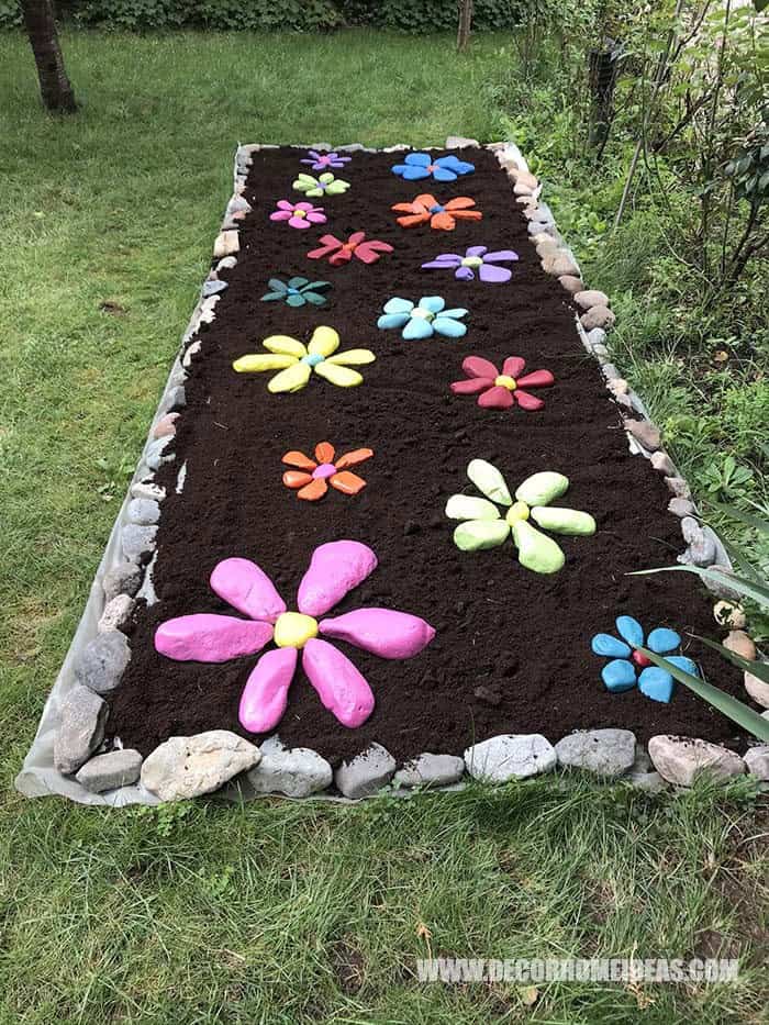 Option 2: Preparing the Ground for a Painted Rock Flower Garden on Dirt, Mulch, or Pebbles