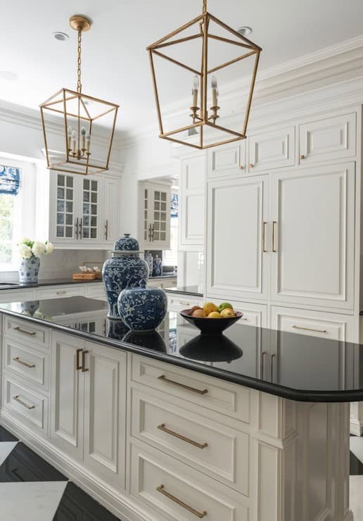 Give Your White Kitchen a Sleek Look with a Black Countertop