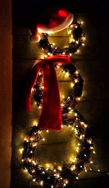 Enhance a Rustic Snowman Wreath with Lights