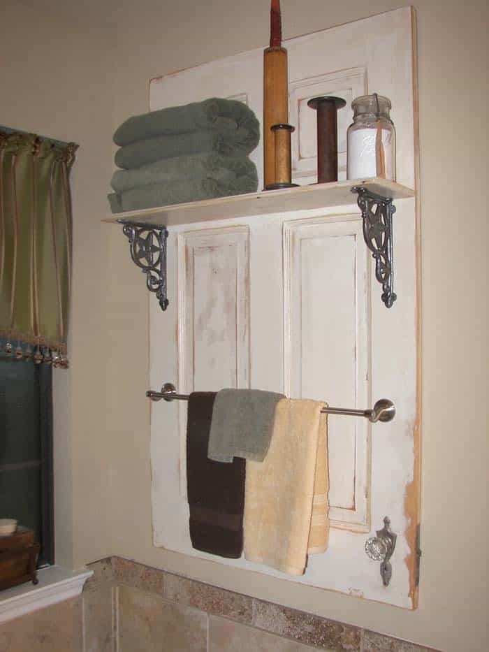 Transform Old Cabinet Doors into Practical Bathroom Storage