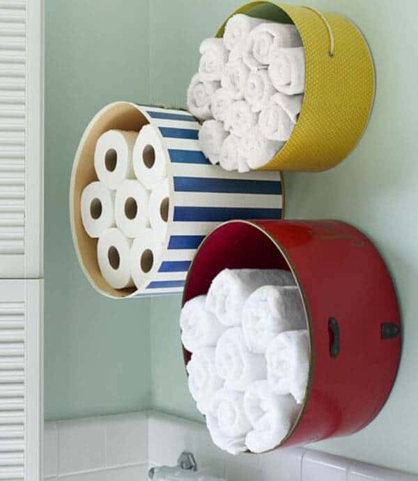 Repurpose Hat Boxes As Storage Shelves