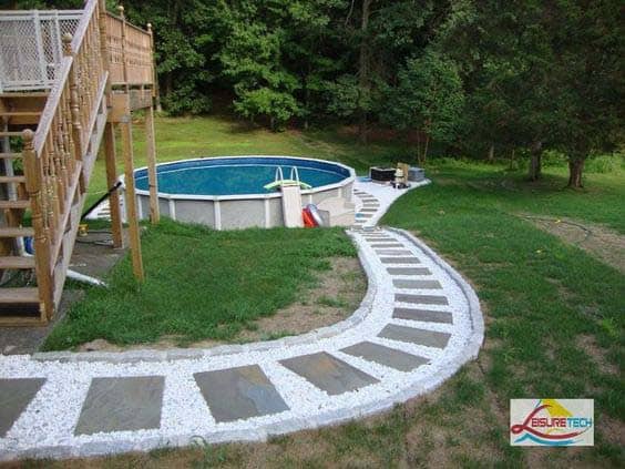 Revamp Your Pool Area with Gravel and Pavers Walkway