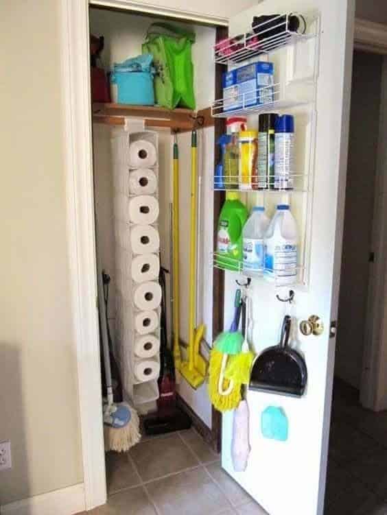 Hang Paper Towels From A Shoe Rack