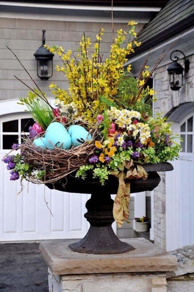 Bright Floral Nest Arrangement