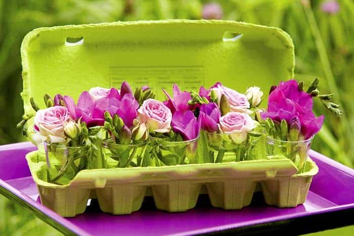 Get Creative with an Egg Carton Floral Centerpiece