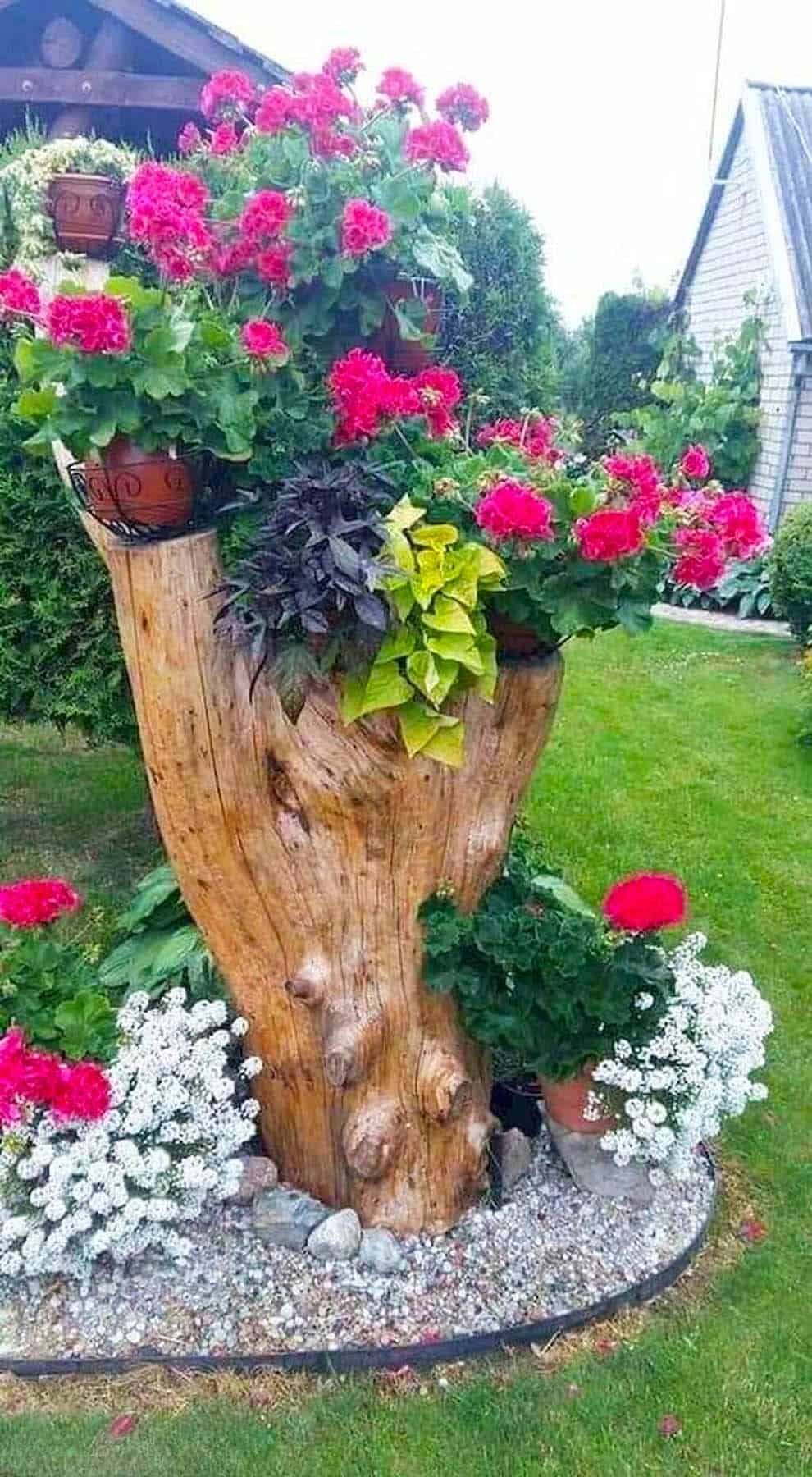 Blossoming Stump Planter