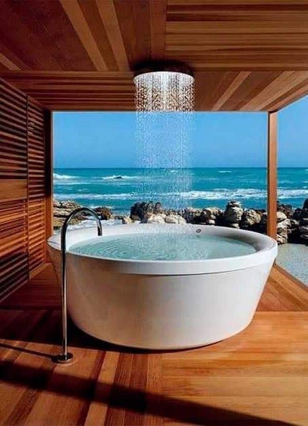 Experience Pure Relaxation with a Surreal Waterfall Tub