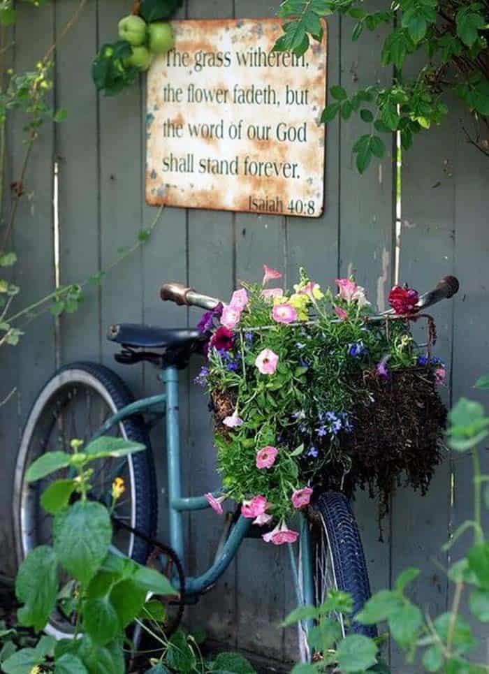 Whimsical Bicycle Flower Basket